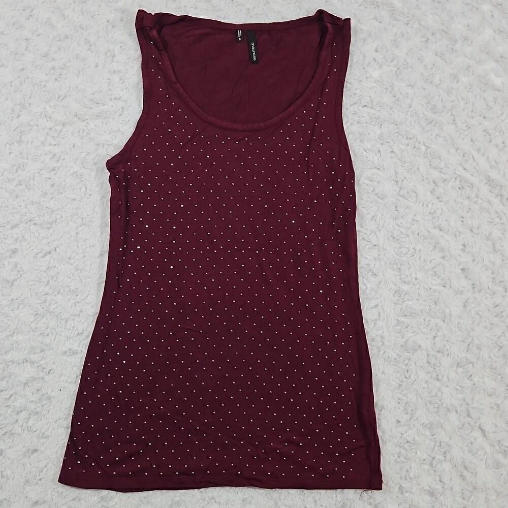 Maurices womens size small red maroon studded riveted layering tank top